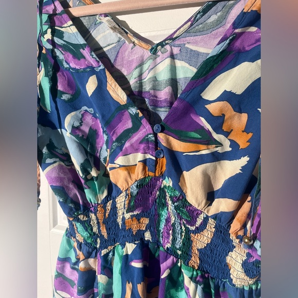 NWOT Anthropologie Abel the Label Maxi Dress Flower Print V-neck Medium - Picture 5 of 7